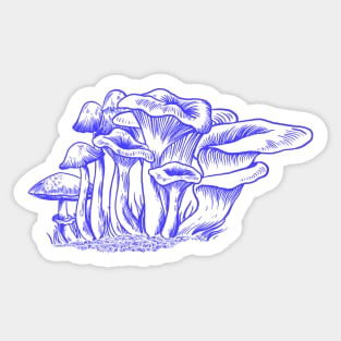 blue mushrooms Sticker